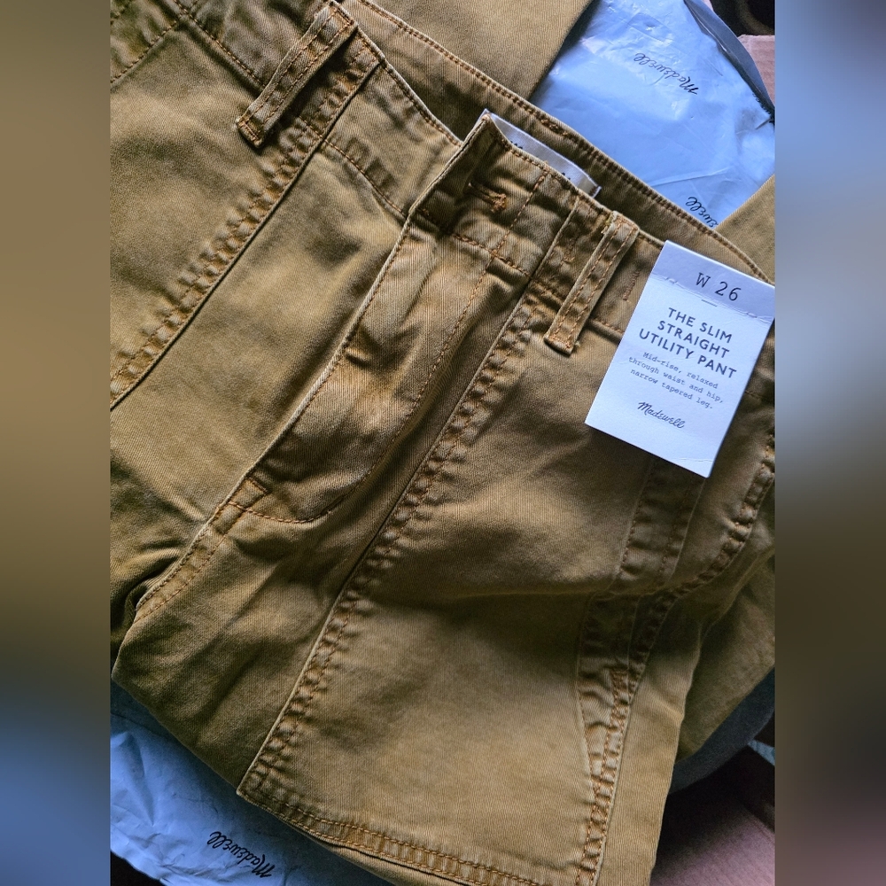 NWT Madewell The Slim Straight Utility Pant in Garment Dyed - Picture 2 of 10